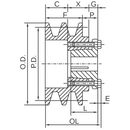 2BK36H 3.75" "H" Style BK Double Groove V-Pulley-2