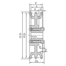 2BK55H 5.25" "H" Style BK Double Groove V-Pulley-2