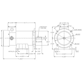 MT-037 WEG 1HP Permanent Magnet DC Electric Motor, 1750RPM