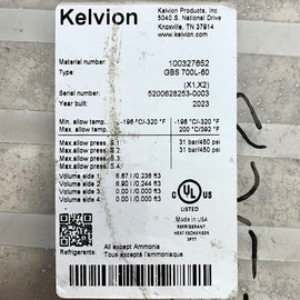 GBS700L-60 Kelvion Heat Exchanger, 60-Plate, High-Efficiency Cooling Unit