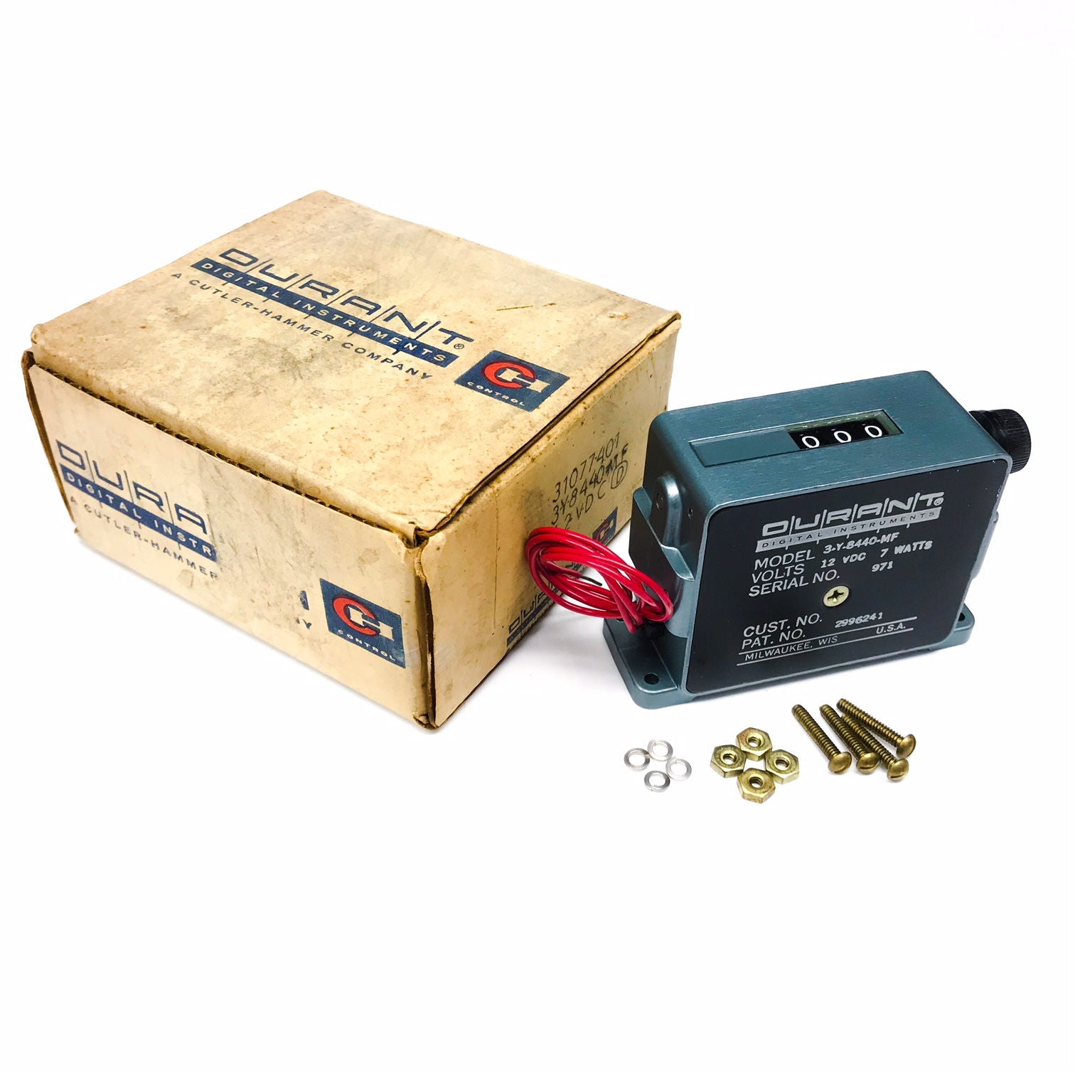 3-Y-8440-MF Durant Electric Counter Assembly 12VDC