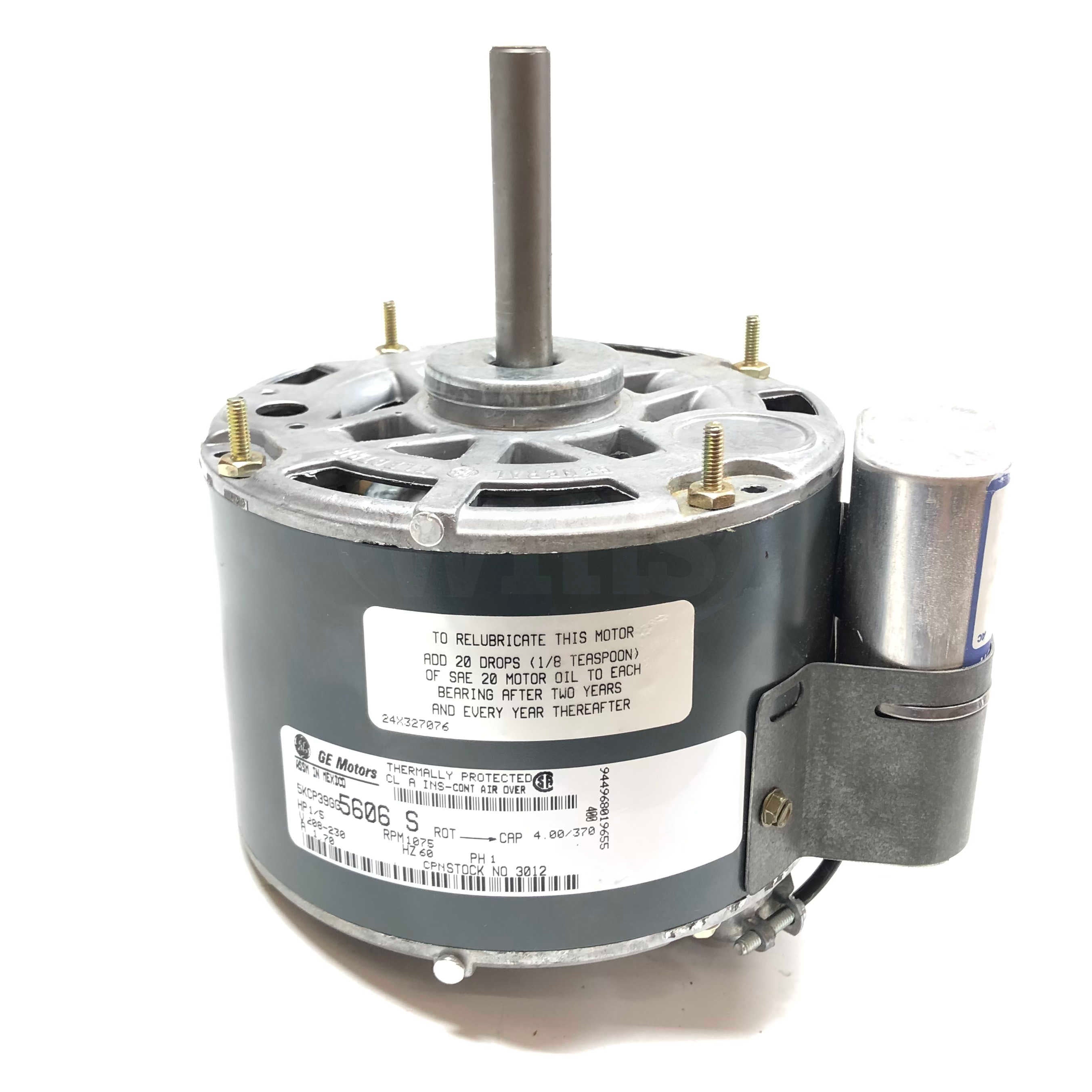 3012 General Electric 1/5 HP, 1075 RPM, 60Hz, 208-230V, Motor
