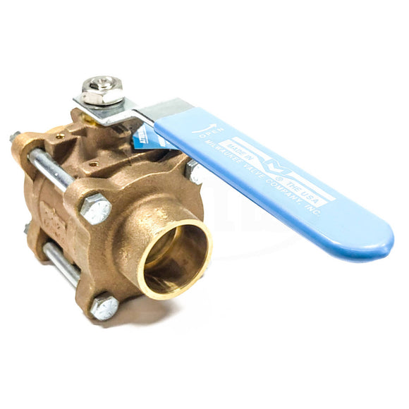 30BS1F02 Millwaukee Valve Company Ball Valve, 1-1/2", 600 WOG