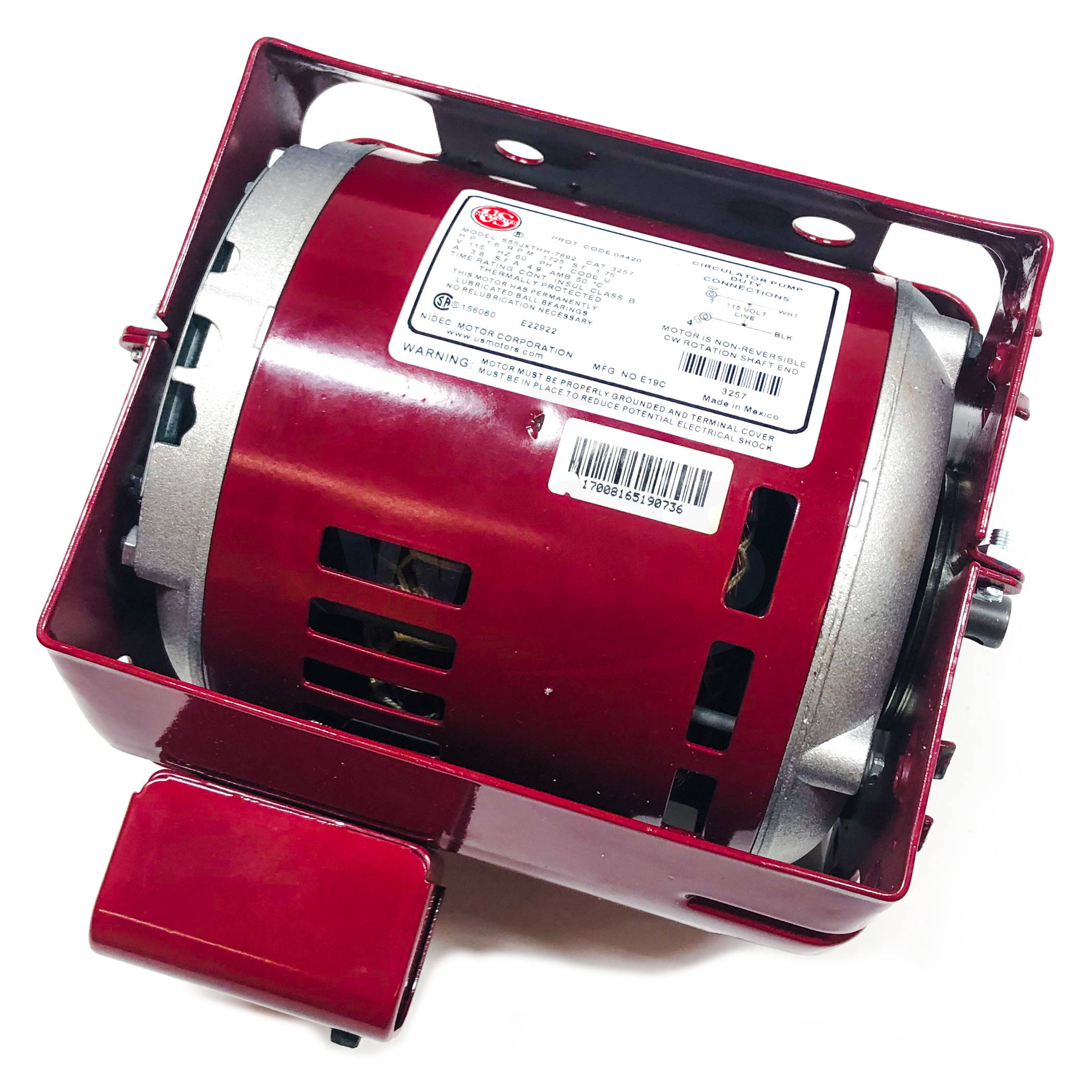 3257 Nidec/US Motors 0.167HP Hot Water Circulating Pump Electric Motor, 1725RPM