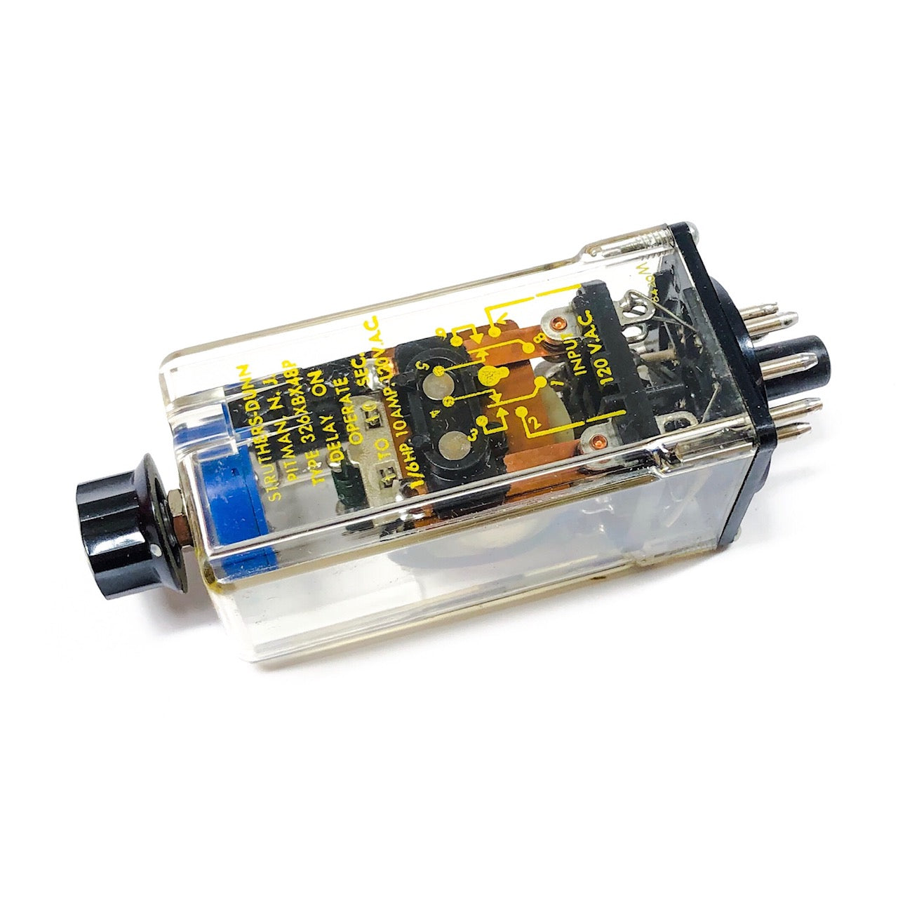326XBX48P Struthers-Dunn, Inc. Time Delay on Relay, 1-10sec, 10 Amp, 120 Vac