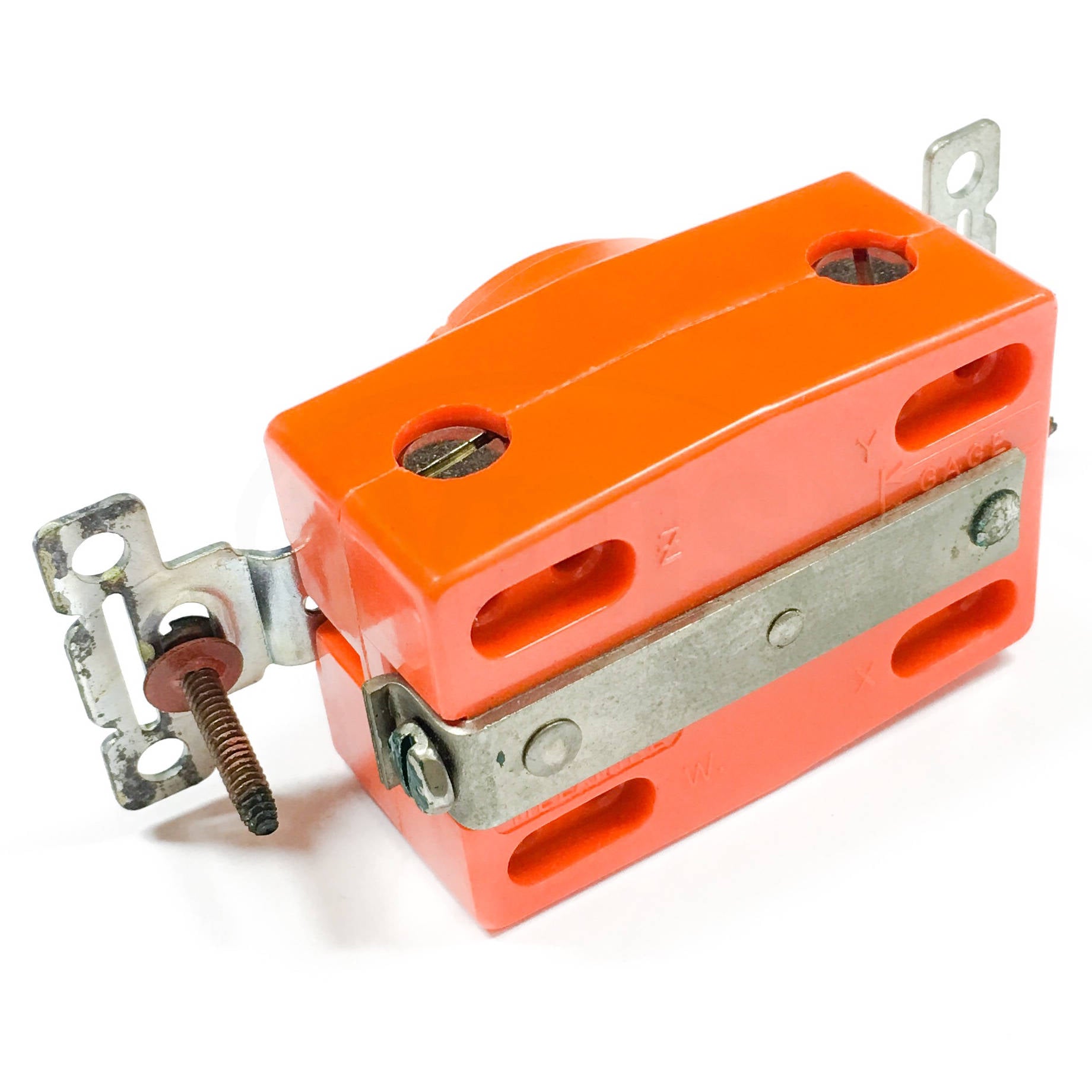 3550-CR Bryant Single Orange Receptacle, 30 Amp, 600V