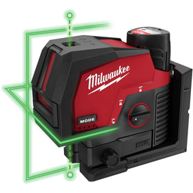 3622-21 Milwaukee M12 Green Cross Line & Plumb Points Laser Kit - 0