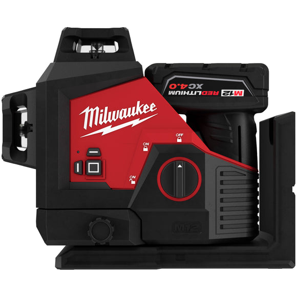 3632-21 Milwaukee M12 Green 360° 3-Plane Laser Kit