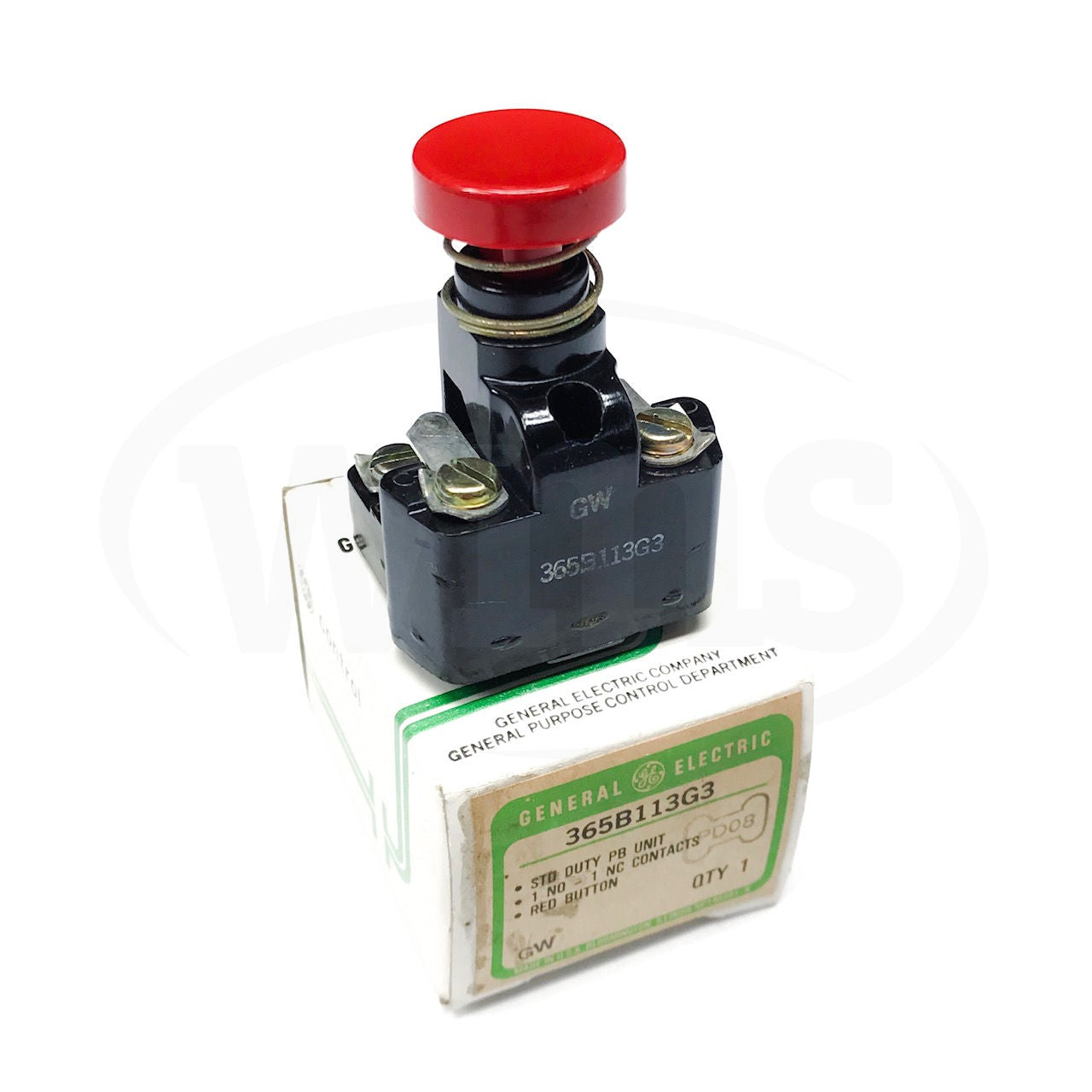365B113G3 GE Red Pushbuton Unit, 1NO/1NC