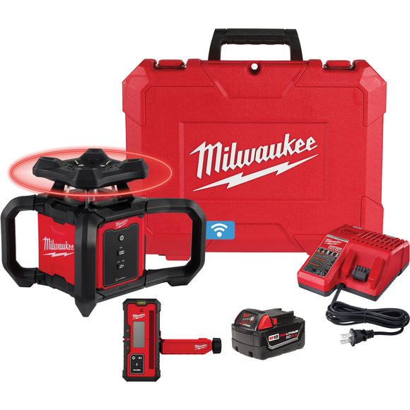 M18 Red Exterior Rotary Laser Level Kit with Receiver