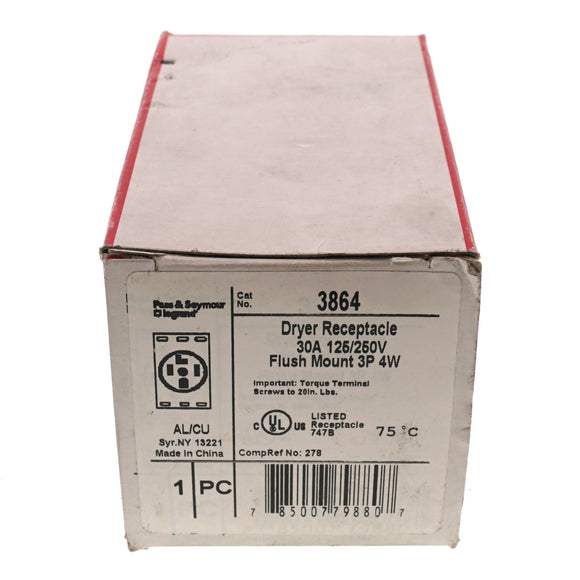 3864 Pass and Seymour Flush Outlet 30-Amp 125-v