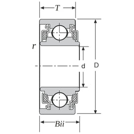 WC88501 Ball Bearing, Double Felt Seal