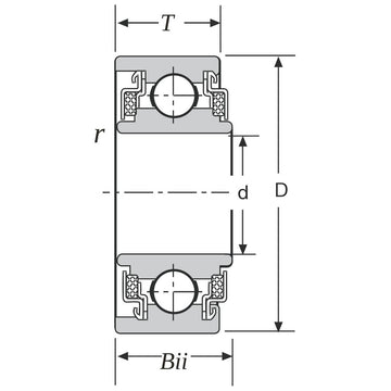 WC88501 Ball Bearing, Double Felt Seal