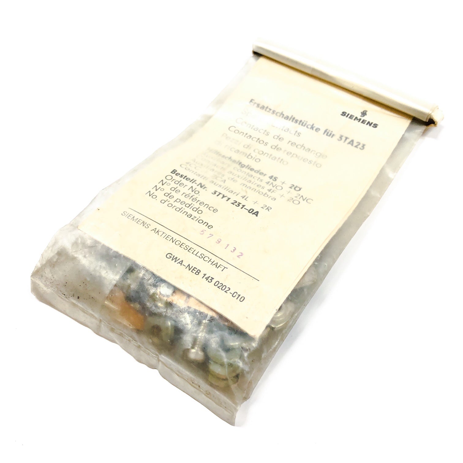 3TY1231-0A Siemens Contact Kit, Replacement Parts for Contactor 3TA23 - 0