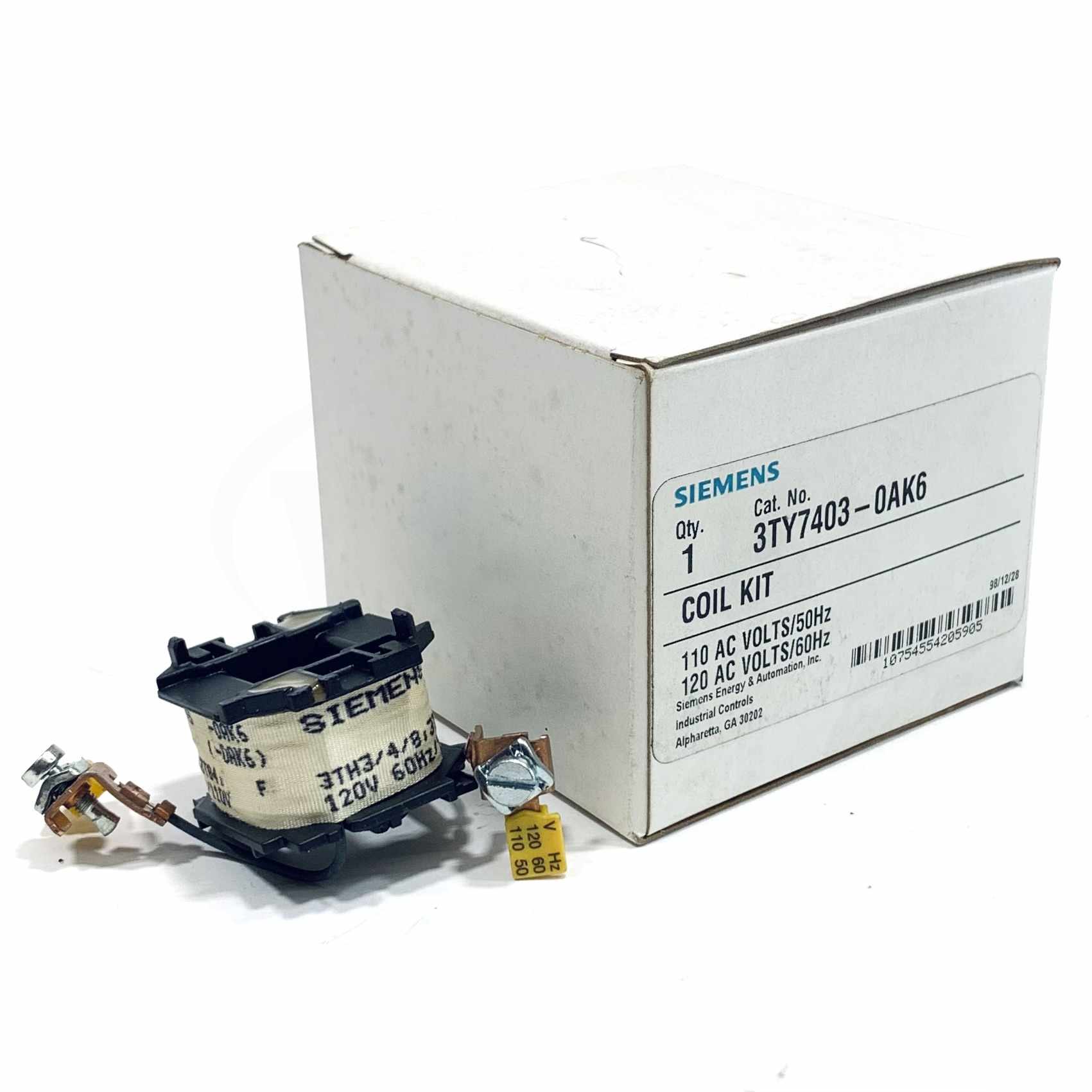 3TY7403-0AK6 Siemens Motor Control Coil 110/120 VAC, 50/60 Hz