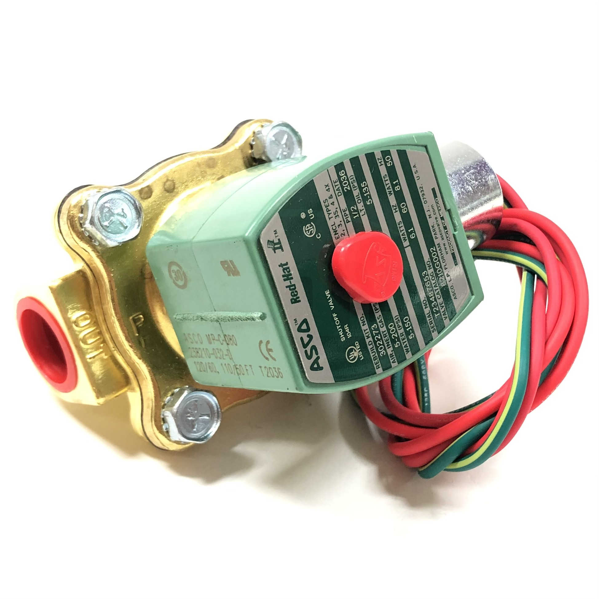 3UK51 ASCO 1/2" Solenoid Valve, 120V, 50/60Hz - 0