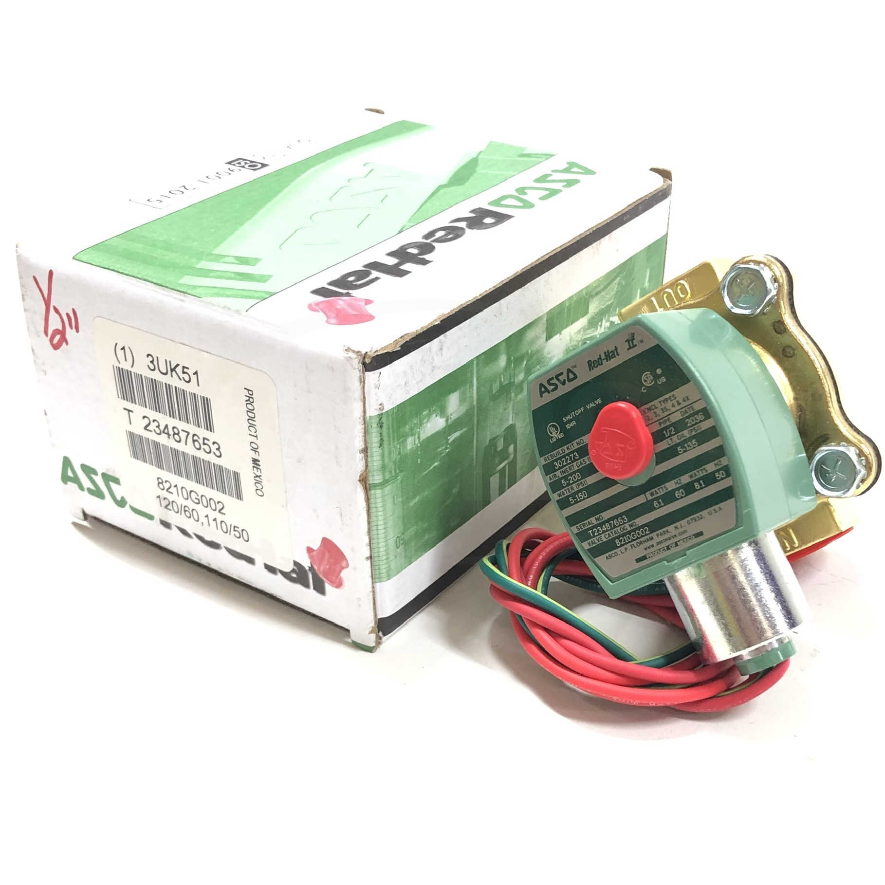 3UK51 ASCO 1/2" Solenoid Valve, 120V, 50/60Hz