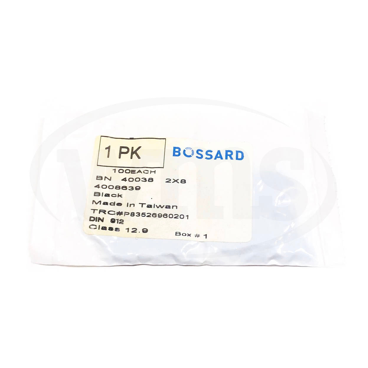 40038 2X8 Bossard Steel Socket Hex Cap Screw Black (100 PK) - 0