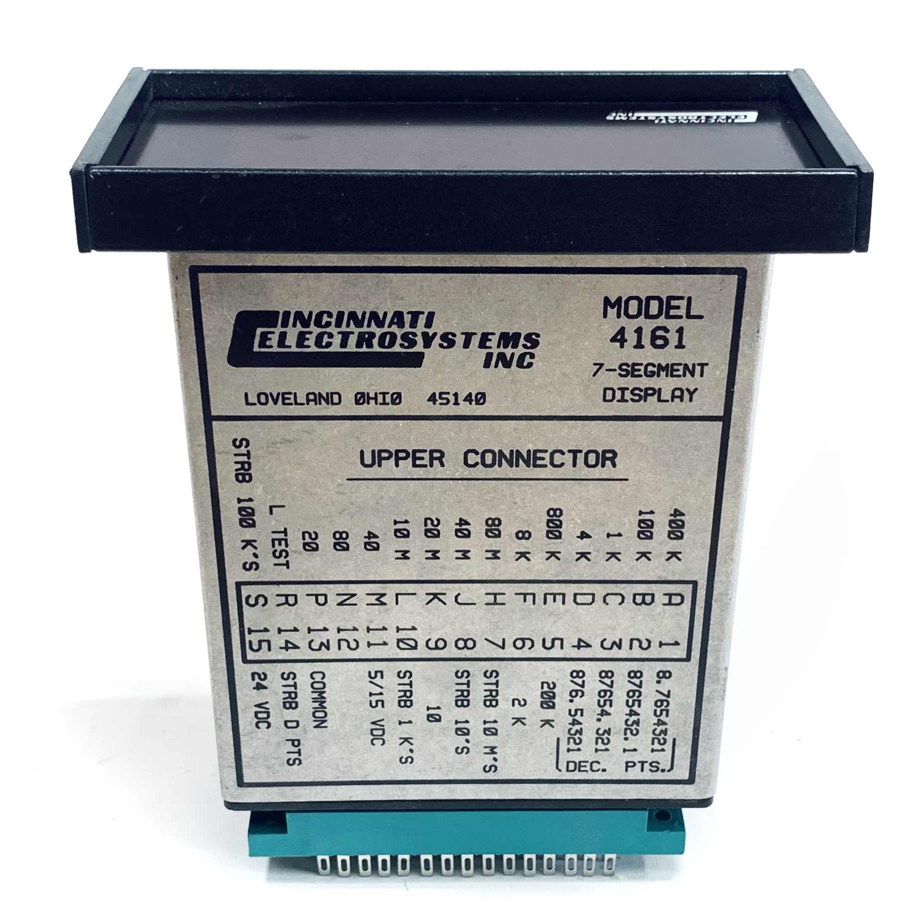 4161-6-24 Cincinnati Electrosystems 7-Segment Display Digital Panel