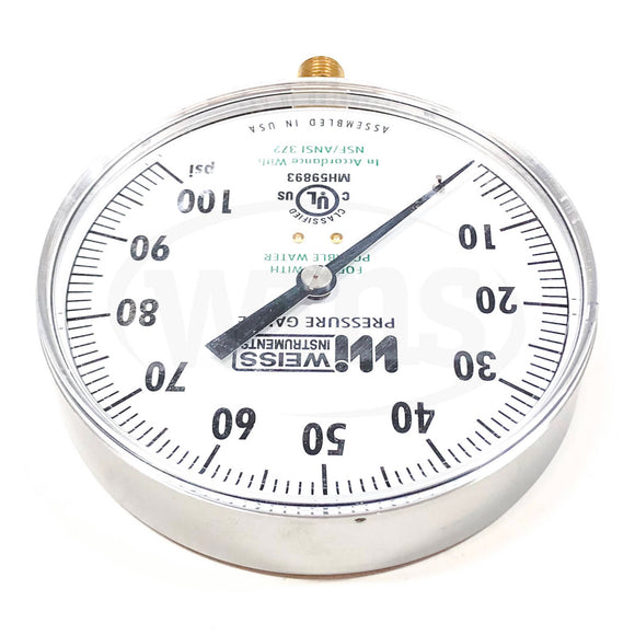 45CTSLF-100-4L-PO Weiss Instruments Pressure Gauge 100 PSI 1/4" NPT LM