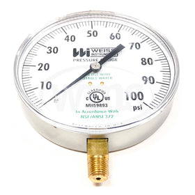 45CTSLF-100-4L-PO Weiss Instruments Pressure Gauge 100 PSI 1/4" NPT LM - 0