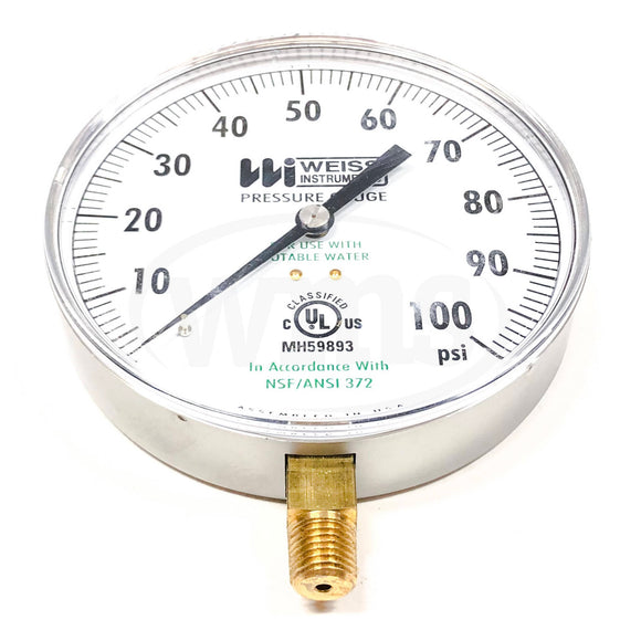 45CTSLF-100-4L-PO Weiss Instruments Pressure Gauge 100 PSI 1/4" NPT LM