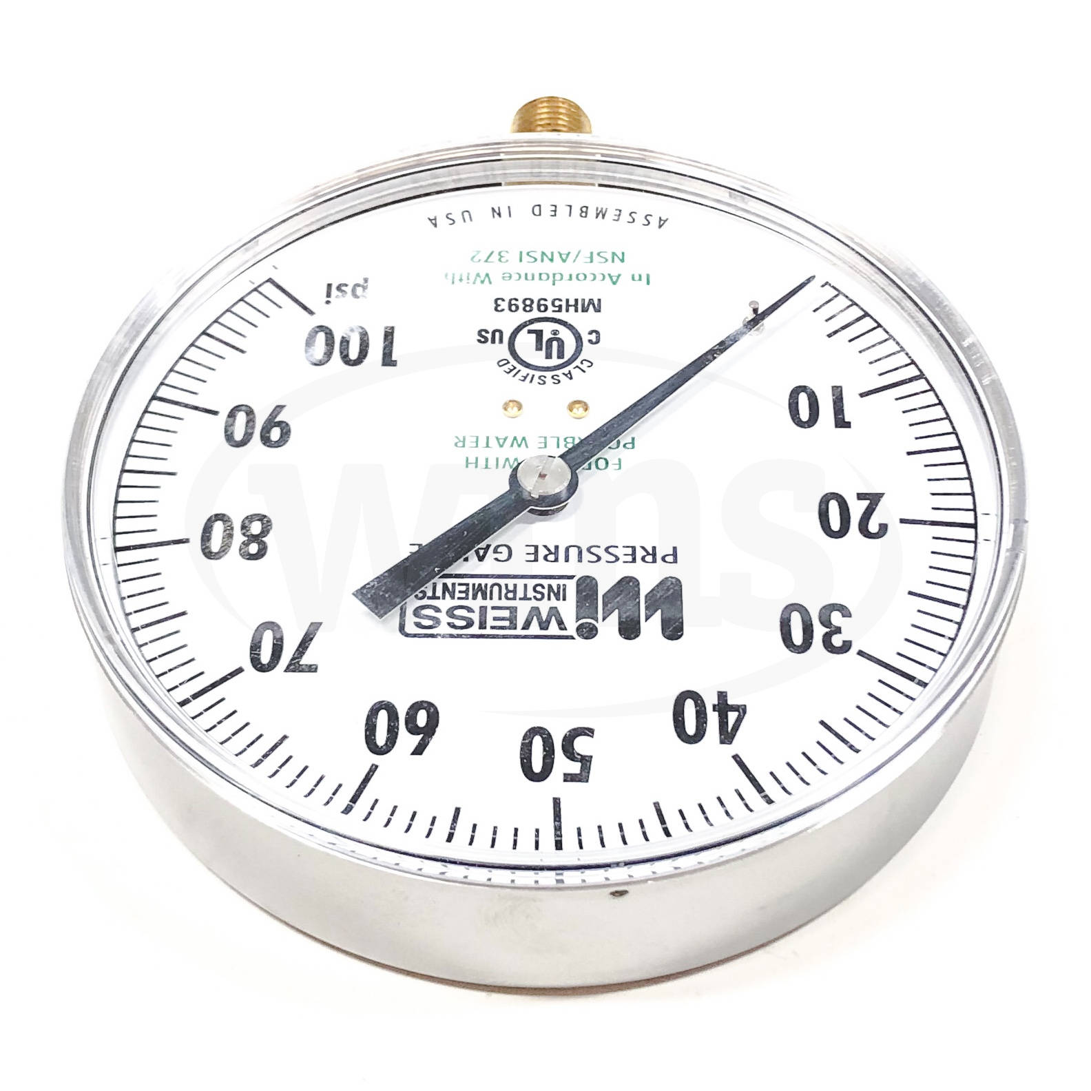 45CTSLF-100-4L-PO Weiss Instruments Pressure Gauge 100 PSI 1/4" NPT LM