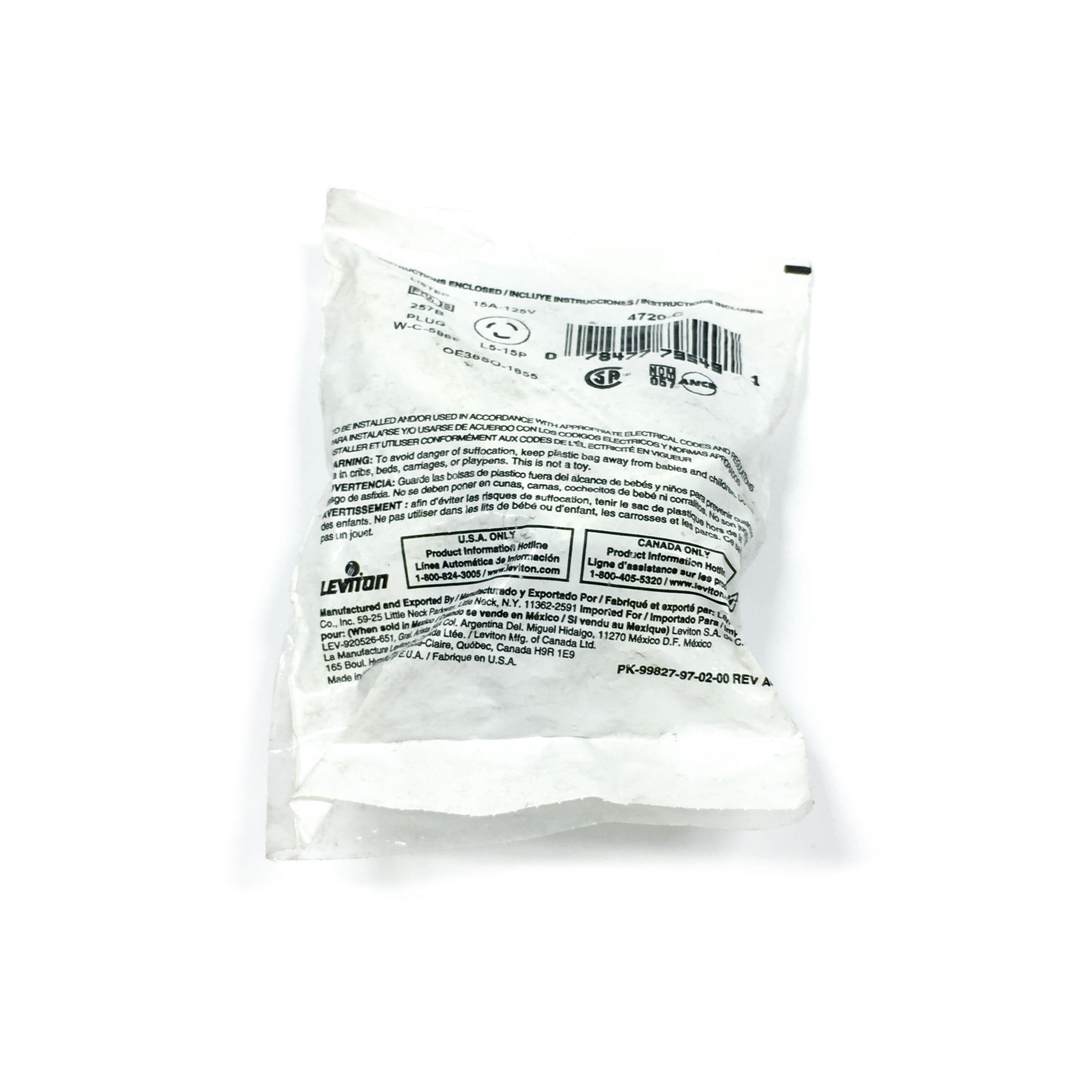 4720-C Leviton 2-Pole/3-Wire Locking Plug