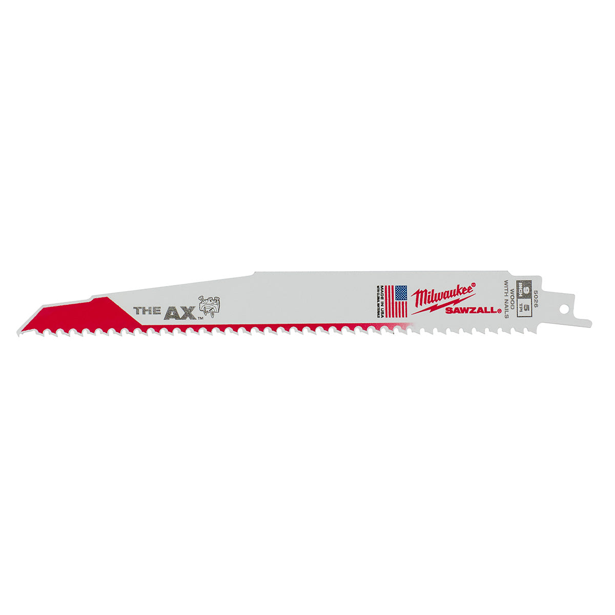 Milwaukee 9" 5 TPI The Ax Sawzall Blade, 5-Pack