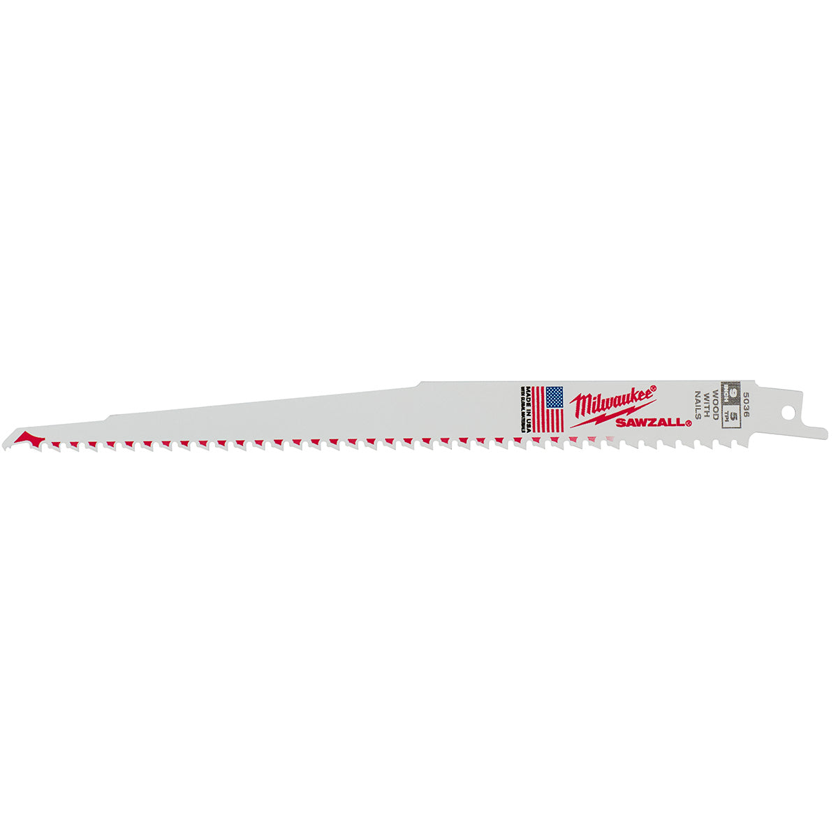 48-00-5036 Milwaukee 9" 5 TPI Sawzall Blades, 5 Pack