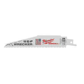 48-00-5701 Milwaukee SAWZALL WRECKER Multi Material Blades, 6" Length, 5 Pack