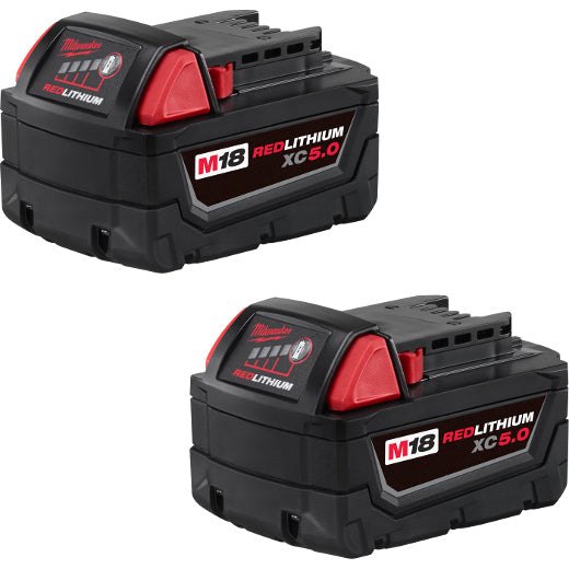 48-11-1852 Milwaukee M18 REDLITHIUM 5.0Ah Battery - 2 Pack