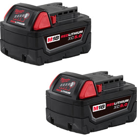 48-11-1852 Milwaukee M18 REDLITHIUM 5.0Ah Battery - 2 Pack