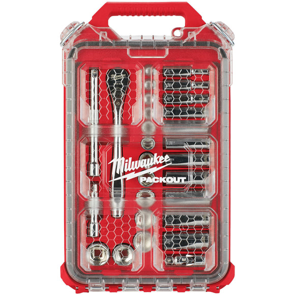 48-22-9481 Milwaukee 3/8” Drive 28pc Ratchet & Socket Set - SAE