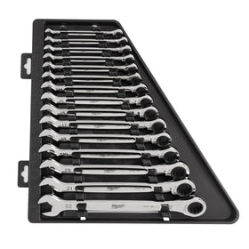 48-22-9516 Milwaukee 15PC Ratcheting Combination Wrench Set - Metric