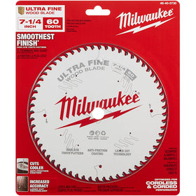48-40-0730 Milwaukee 7-1/4" 60T Ultra Fine Finish Circular Saw Blade