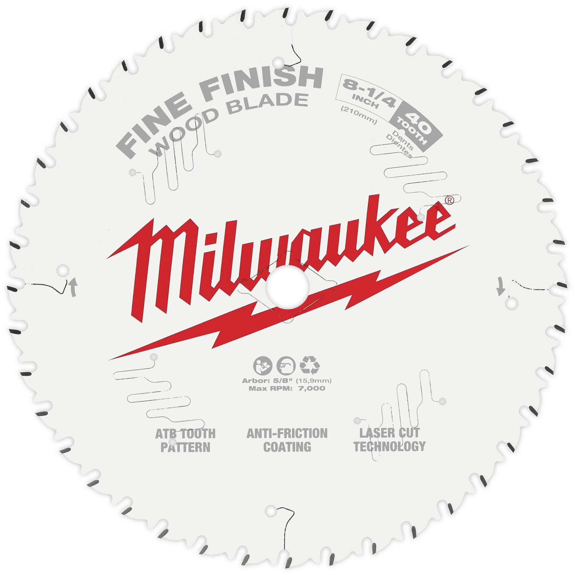 48-40-0822 Milwaukee 8-1/4" 40T Fine Finish Circular Saw Blade