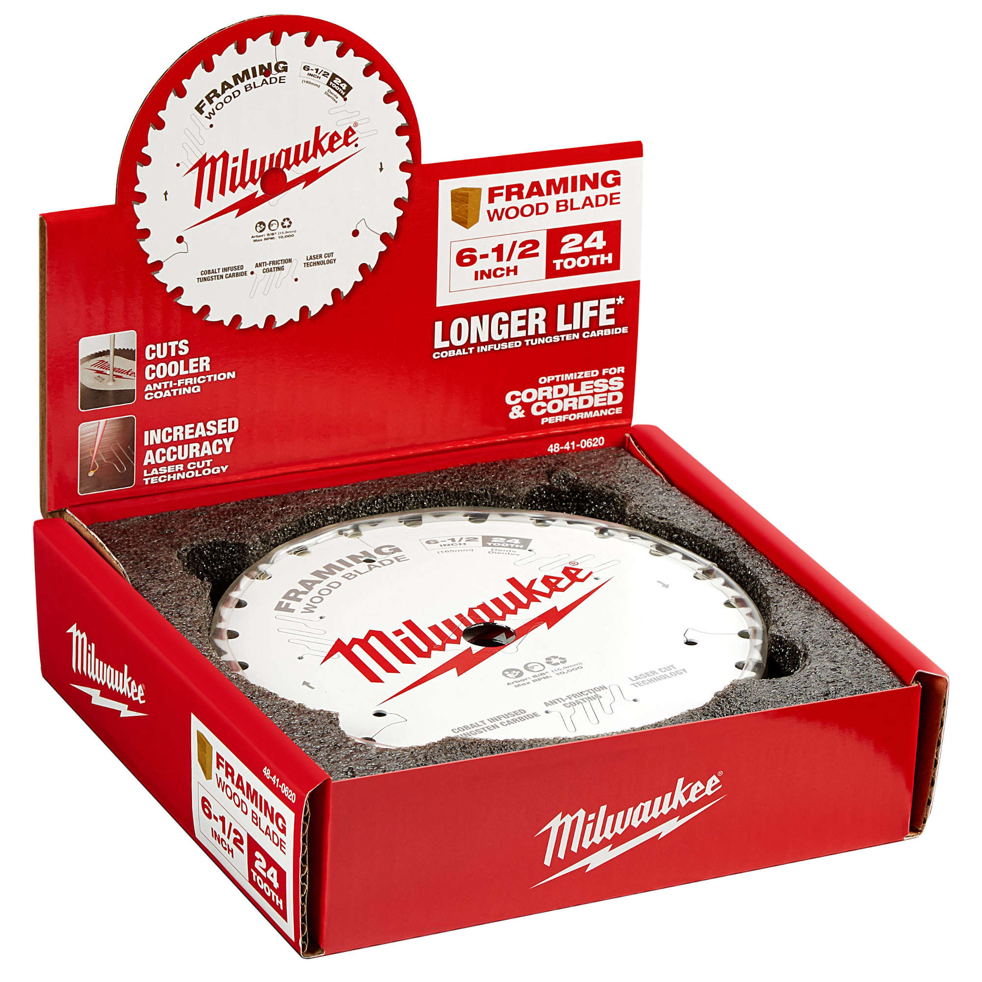 48-41-0620 Milwaukee 6-1/2" 24T Framing Circular Saw Blade, Bulk