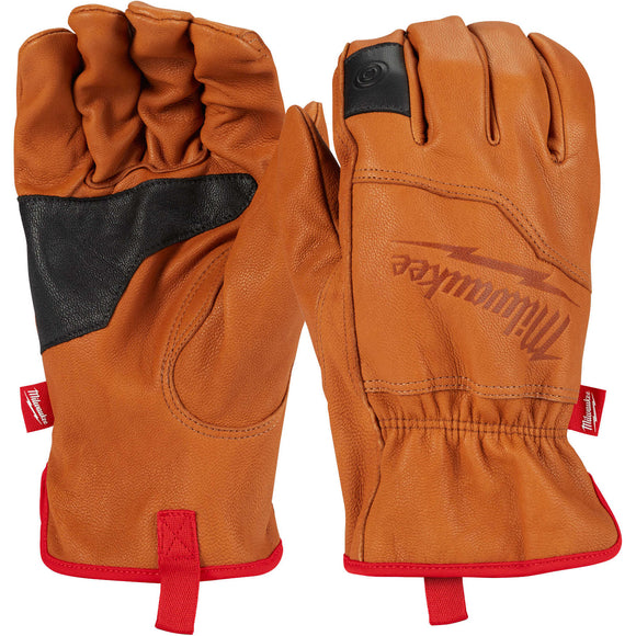 48-73-0012 Milwaukee Goatskin Leather Gloves, Large