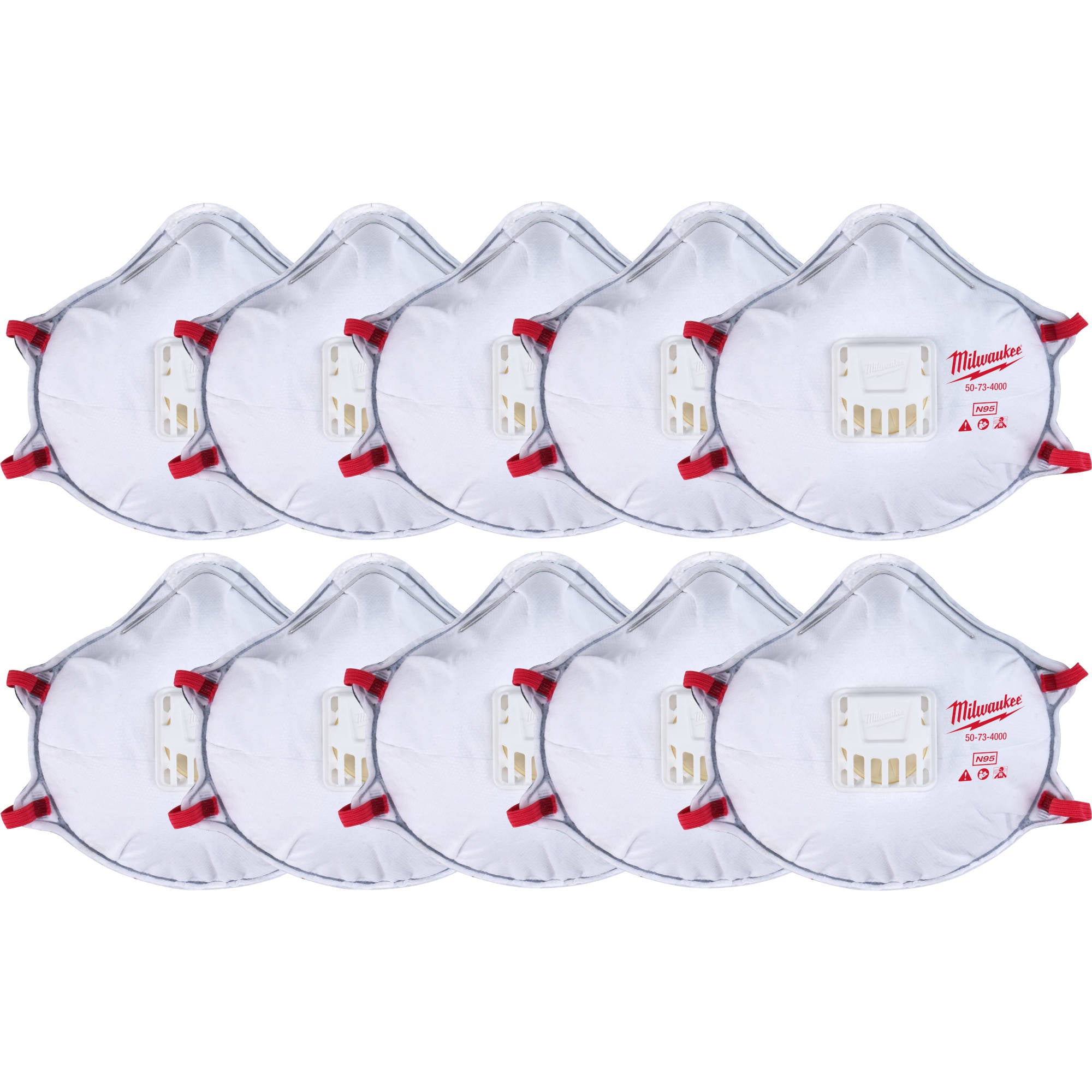 48-73-4004 Milwaukee N95 Valved Respirator with Gasket, 10 Pack