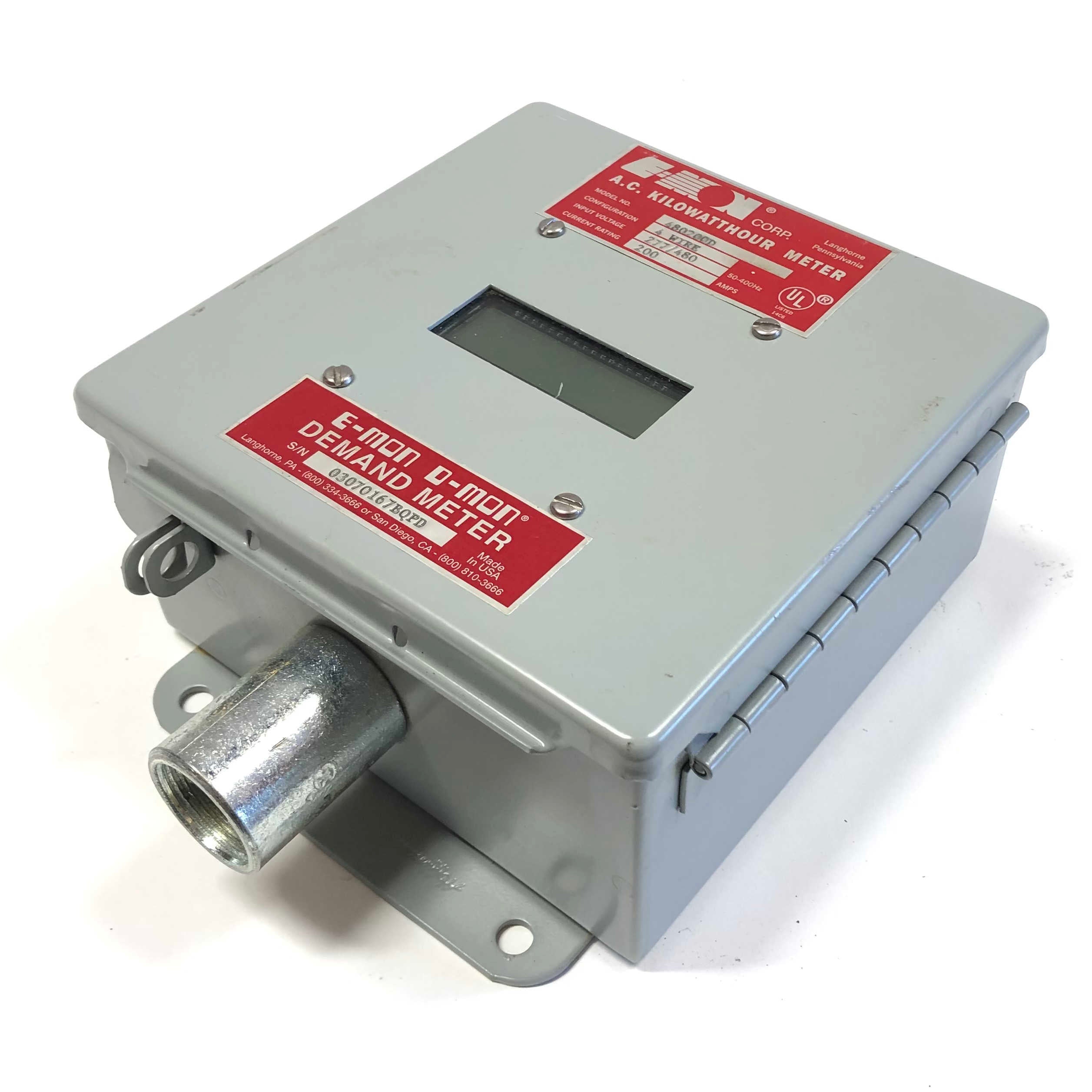 480200D E-MON Demand Meter, 277/480V, 50-400Hz, 200 Amp,