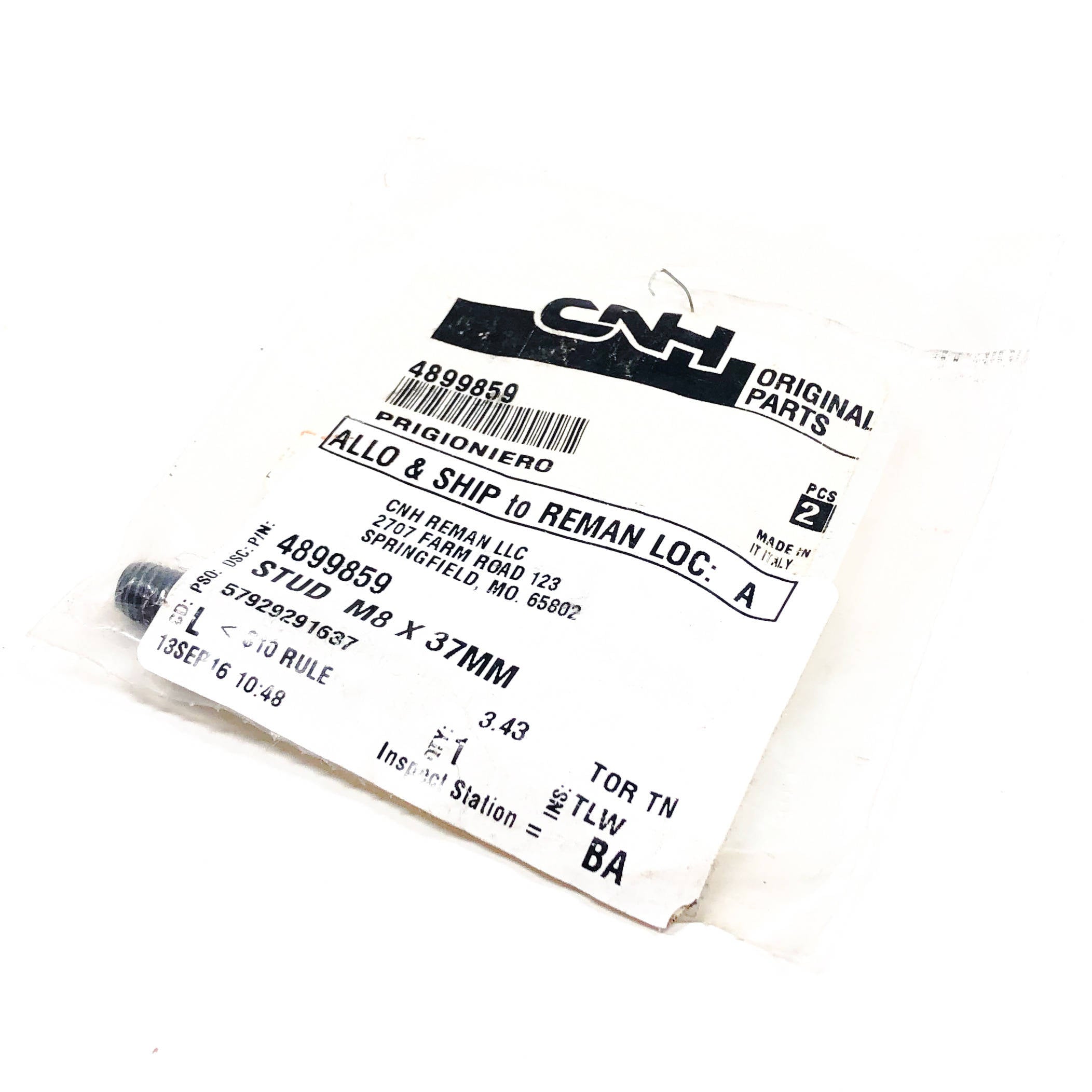 4899859 Case New Holland Industrial (CNH) Stud, M8 x 37mm - 0