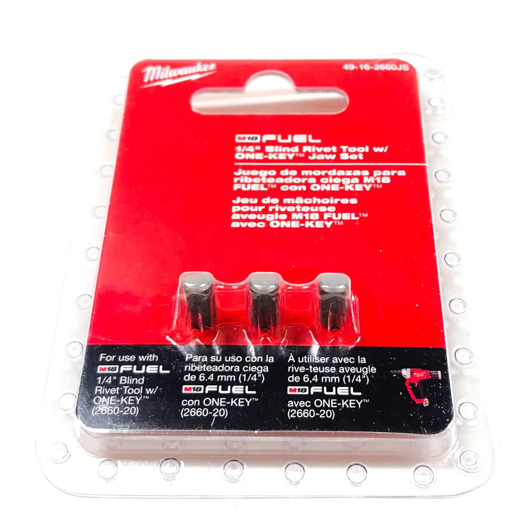 49-16-2660JS Milwaukee 1/4" Blind Rivet Tool w/ONE-Key Jaw Set