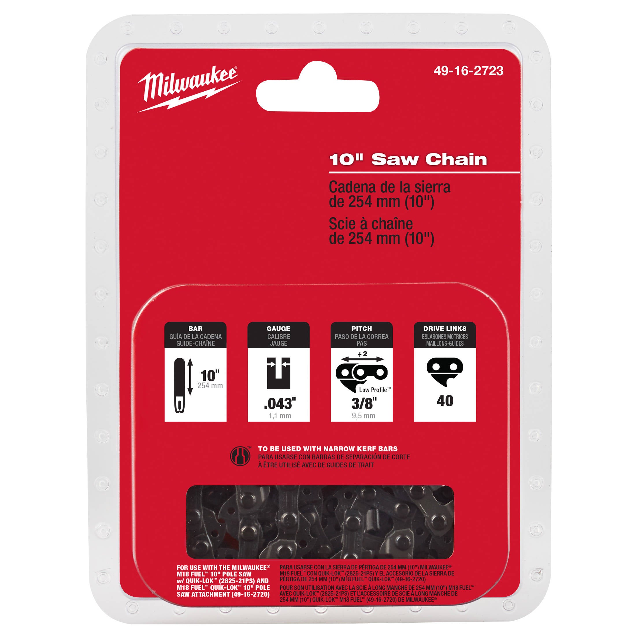 49-16-2723 Milwaukee 10" Saw Chain