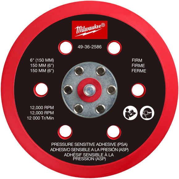 6" Pressure Sensitive Adhesive Sander Backing Pad – Firm