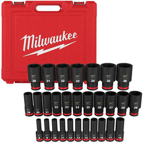 49-66-7015 Milwaukee 29-Piece SHOCKWAVE Metric 6 Point Socket Set