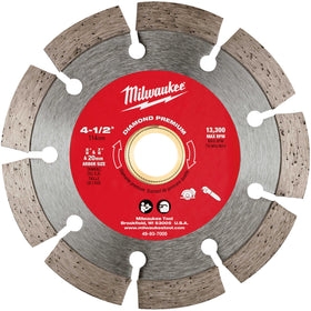 49-93-7005 Milwaukee 4-1/2" Diamond Premium Segmented Blade