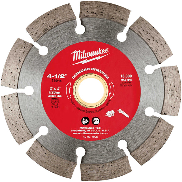 49-93-7005 Milwaukee 4-1/2" Diamond Premium Segmented Blade