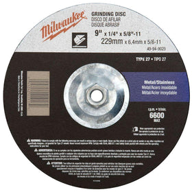 49-94-9025 Milwaukee 9" x 1/4" x 5/8-11" Type 27 Grinding Wheel