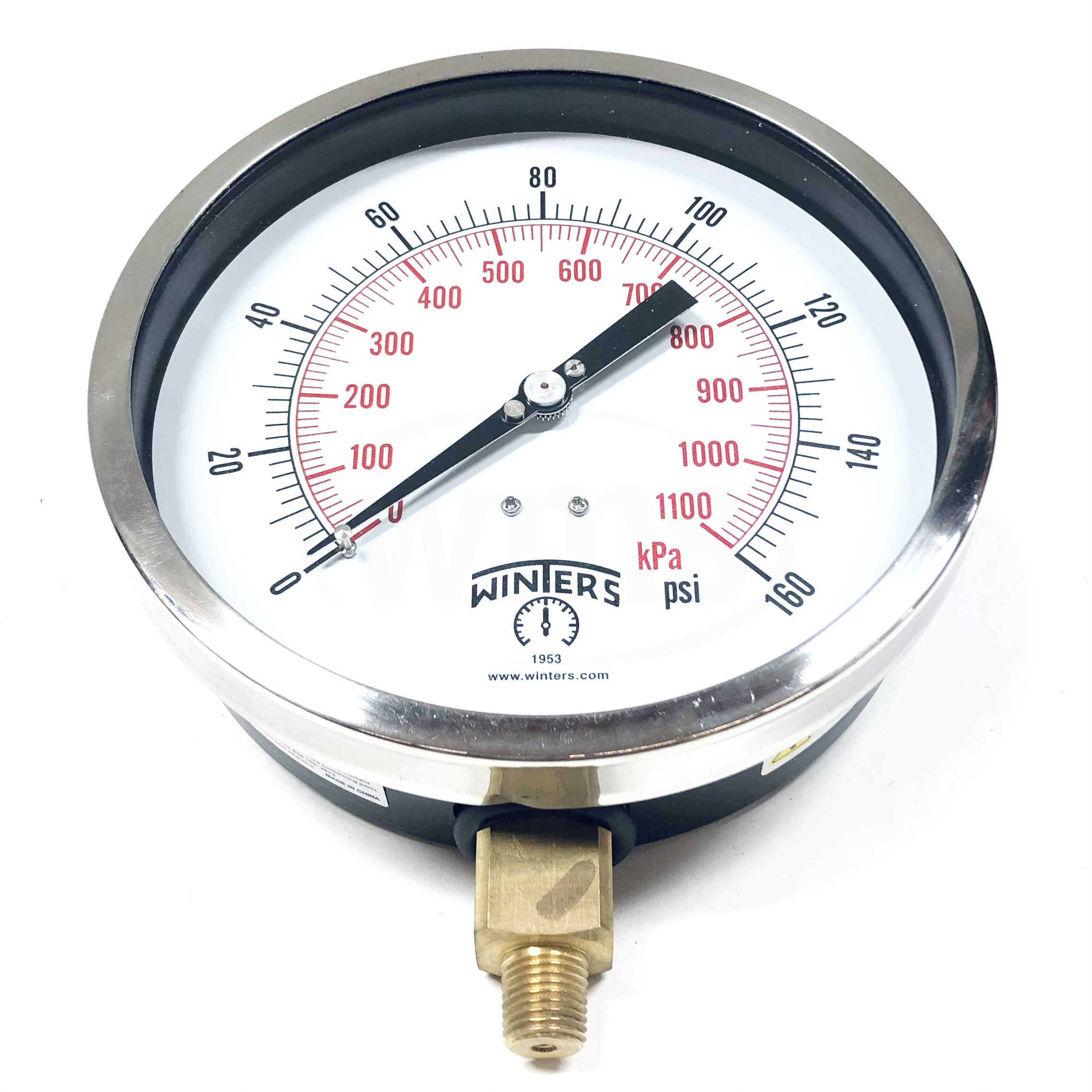 491C04 Winters Pressure Gauge, 0-160psi
